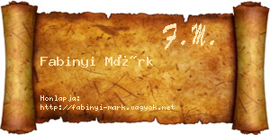 Fabinyi Márk névjegykártya