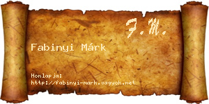 Fabinyi Márk névjegykártya